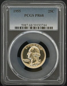 PR68 1955�N PCGS�F�� �V���o�[ ���V���g�� �N�H�[�^�[ ������ �v���[�t �󏭃R�C��