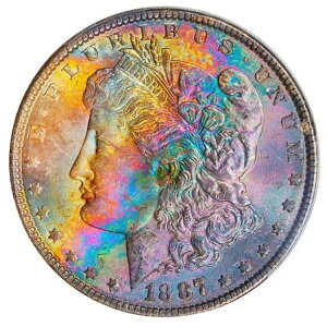 1887-P PCGS MS64 ���[�K���E�����X�^�[ �J���t�� �u���U�[ �g�[�� ���C���{�[ (�r�f�I) **