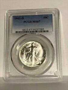 1941年 D ウォーキング・リバティ 50セント シルバー ハーフドル PCGS MS 67 PCGS認定 39237585
