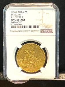 C151 NGC UNC ڍ (1860) M-PA-337 Geo.Washington R Lovett Jr. g[N A
