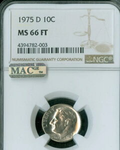 1975�N P ���[�Y�x���g �_�C�� NGC MS66 FT PQ 2ND FINEST REGISTRY MAC �X�|�b�g���X ���A *