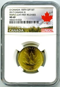 2017 O カナダ $1 NGC MS69 メープルリーフ ルーニー ルーニー ファーストリリース ドル EXレア