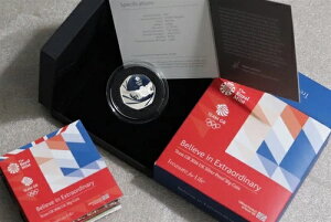 ?? ???? 英国 GB 2016 シルバー プルーフ 50 ペンス Team GB Believe SWIMMING ボックス COA 希少 B78