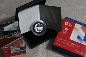 ?? ???? 英国 GB 2016 シルバー プルーフ 50 ペンス Team GB Believe SWIMMING ボックス COA 希少 B78