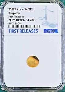 2025�N �I�[�X�g�����A �~�j���[ �J���K���[ �v���[�t 9999 �S�[���h 0.5g $2 NGC PF70 �R�C�� FR �u���[Lb