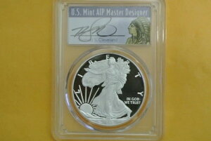 2018 W 1オンス シルバー イーグル PCGS PR70 DCAM - ファーストストライク(トーマス・クリーブランドのサイン入り)