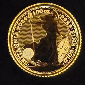 2024年 ブリタニアロイヤルミント 英国 希少地金 1/10オンス 金貨