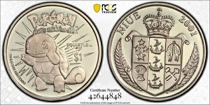 �j�E�G ���A 1�h�� UNC �R�C�� 2001�N KM#140 �|�P���� �[�j�K�� PCGS �O���[�f�B���O MS67 POP