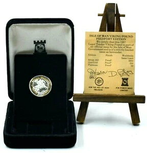 1987�N Pobjoy IOM �s�G�t�H�[�g �V���o�[ �v���[�t �o�C�L���O �|���h �R�C�� BOX COA ���A