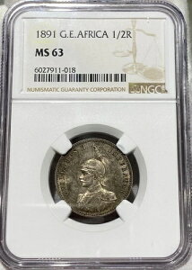 1891�N �h�C�c���A�t���J��� 1/2���s�[ NGC MS63 �V���L�[�Ȍ���\�� ��