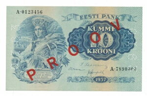 GXgjA 10 N[j 1937 P. 67s W{ PROOV aUnc Note RARE