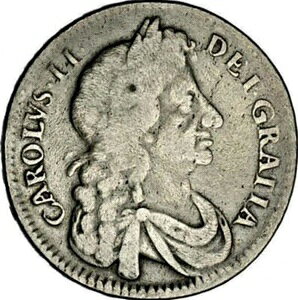 1675年 ハーフクラウン 4th バスト エッジ V セプティモ S3367 レトログラード 1 ESC 470 レア (R2) F/GF