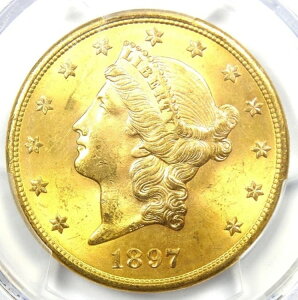 1897-S ���o�e�B�S�[���h �_�u���C�[�O�� 20�h���R�C�� - PCGS MS64+ �v���X�O���[�h - ���l 8,000�h��