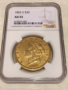 1862-S $20 NGC AU55 oeB _uC[O V[vŖ͓IȊOρiPCGSȂj