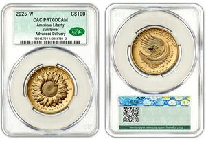 2025 W S[h AJ oeB G$100 CAC PR70DCAM AhoXhfo[ W/OGP