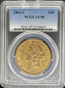 1863-S 20�h�� ���o�e�B AU58 PCGS (#PA33548865)