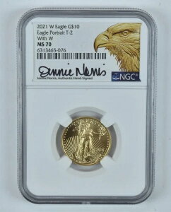 2021-W 10ドル金貨イーグルタイプ2ノリス1/4オンスMS70 NGC未仕上げプルーフ*9277