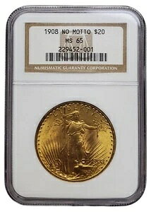 1908�N 20�h�� NGC MS65 ���b�g�[�Ȃ� PQ �Z���g�E�S�[�f���Y �_�u���C�[�O���R�C�� PM0015