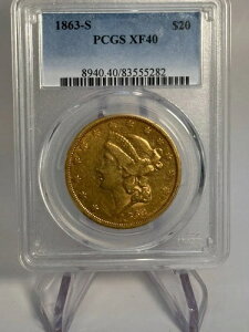 1863�N S �_�u���C�[�O�� ���o�e�B�w�b�h PCGS XF-40