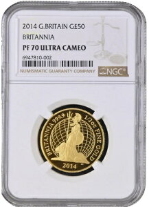 2014年ブリタニア50ポンド金貨プルーフコイン PF70