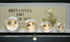 1987年 英国 プルーフ ブリタニア金貨 4枚セット 1.85オンス ロイヤルミント