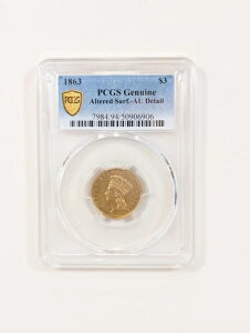 1863N 3h CfBA vZX S[h PCGS AU ڍ ~ \ʉH S[h V[h ???