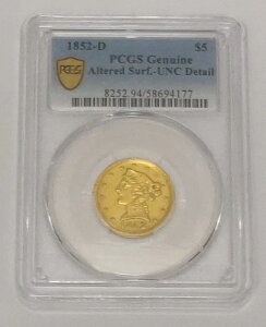 1852-D S[h oeB 5 h n[tC[O PCGS Ki \ʉHς - UNC