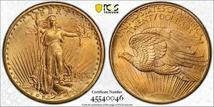 1908�N P �_�u���C�[�O�� �Z���g�S�[�f���X PCGS MS-66 ���b�g�[�Ȃ�