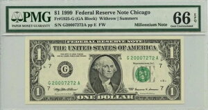 1999N $1 FRN VJS Fr# 1925-G PMG Gem 66 EPQ ~jAm[g