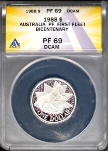 1988N  1h I[XgA }X^[s[X Vo[ PF69DCAM ANACS # 7670540 + {[iX