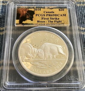 2014�N�J�i�_ 20�h�� �o�C�\�� 0.9999 1�I���X ��� - The Fight PCGS PR69 First Strike