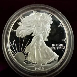 1986-S プルーフ アメリカン シルバー イーグル ドル $1 COA OGP ケース付き 米国造幣局 地金