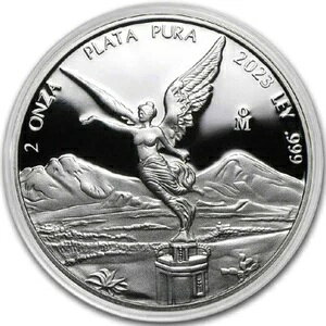 リベルタッド メキシコ 2023 2オンス プルーフ銀貨 カプセル入り メキシコ