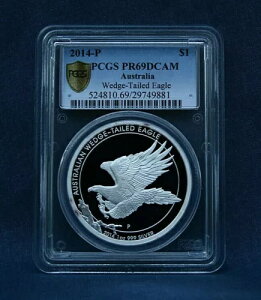 2014-P 1ドル銀貨 オーストラリア ウェッジテール イーグル プルーフ PCGS PR69DCAM