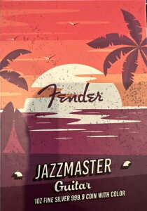 2024年 1オンス .9999 シルバー ソロモン諸島 フェンダー ジャズマスター ギター型コイン PAMP