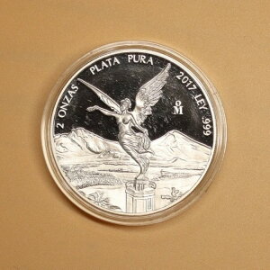 2017 メキシコ 2 オンザ リベルタード プルーフ 2 オンス .999 シルバー プラタ プーラ (カプセル入り)