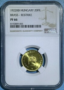 �n���K���[ 1922�N KB 20 �t�B���[�^�J �đŋ� �v���[�t 1�N�^�C�v 2nd NGC PF66