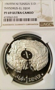 1969 `jWA Vo[ 1 fBi[ THYSDRUS EL DJEM NGC PF 69 Eg JI gbv |bv