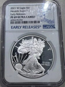 2021 W �n�� �V���o�[ �C�[�O�� NGC PF-69 �E���g���J���I �w�����f�B�b�N �C�[�O�� T-1 ER