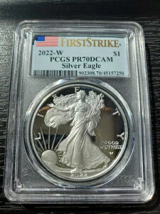2022�N W �V���o�[ �A�����J���C�[�O�� �v���[�t $1 PCGS PR70DCAM �t�@�[�X�g�X�g���C�N �t���b�O H60