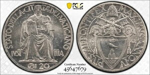 1942�N �o�`�J���s�� �I��4�N 20���I PCGS MS66 �������ɏ��� 4818