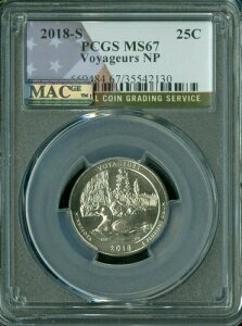 2018 S VOYAGUERS FLAG Quarter PCGS MS67 PQ MAC ōO[h X|bgXB