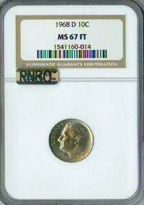 1968 D ���[�Y�x���g �_�C�� NGC MS67 FT MAC RNBO ���C���{�[ 2ND �ō����O���[�h �X�|�b�g���X�B