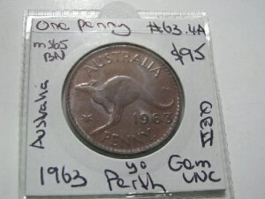 1963年パースミント発行のエリザベス2世記念ペニーコイン、魅力的なGEM Choice UNC #63.4AG