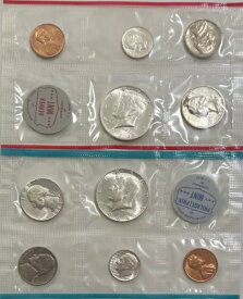 1964年 P&D 米国造幣局 未流通コイン10枚セット - 各セットに銀貨3枚