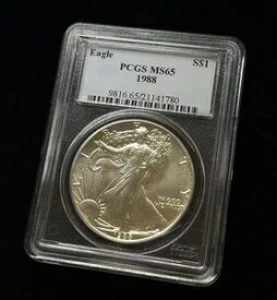 1988年 アメリカン シルバー イーグル PCGS MS65 .999 純銀 1ドルコイン