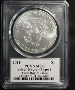 2021 $1 �^�C�v 1 �A�����J�� �V���o�[ �C�[�O�� PCGS �O���[�h MS70 �O���[ 2021 ���x��!