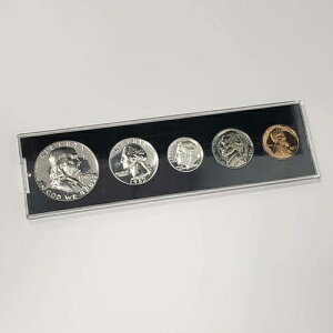 (1)1962年アメリカ合衆国銀貨プルーフセット(*ジェネリック*タイププラスチックホルダー入り)