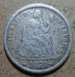 1874�N �V�[�e�b�h ���o�e�B �_�C�� 10�Z���g �󏭂ȃI�[���h�V���o�[�R���N�V���� �f���炵���R�C�� b220