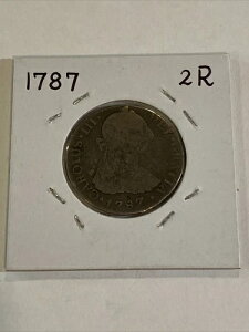 1787-Mo 2 レアル カルロス3世 スペイン銀貨 メキシコシティ造幣局流通。